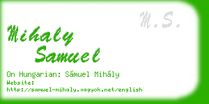 mihaly samuel business card